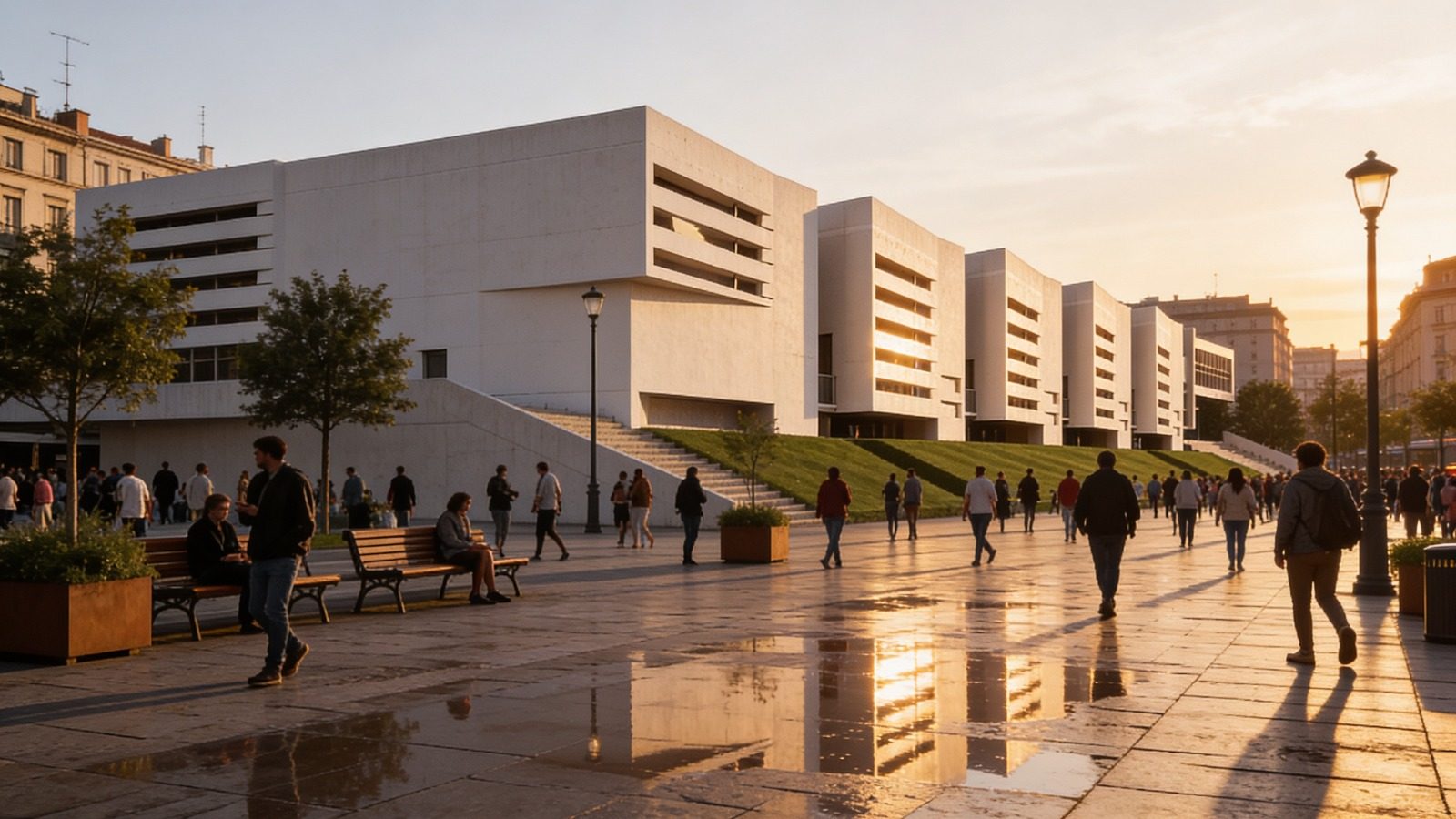 Civic Complex — Vista general — hora dorada